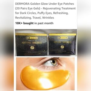 Two NEW 20 set packages Golden Under Eye Patches for Puffy Eyes & Dark Circles.